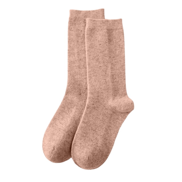 Women's Casual Home Solid Color Mid-Calf Socks, Warm Wool, Polyester, One Size Fits Shoe Sizes 35-42