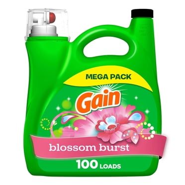 Gain Liquid Laundry Detergent, Blossom Burst Scent, Freshness + Odour Fighting, Laundry Detergent Liquid Soap, HE compatible, 4.25 Litres, 100 Wash Loads