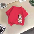 thumbnail image 4 of T-shirt d'Été à Manches Courtes et Col Rond Imprimé Mode Mignon pour Filles Juniors Petites Filles Crop Top 4t, 4 of 4