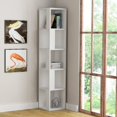 thumbnail image 1 of JV Home Piano Collection 64 Inch 5-Tier Corner Bookcase Stylish Bookshelf Shelving Storage for Living Room Kitchen Laundry Bedroom (White), 1 of 6