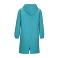 thumbnail image 4 of Women‘s Plus Size Solid Color Button Pocket Recreational Hooded Long Sleeve Windbreaker Coat Tops, 4 of 4