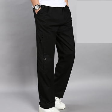 EGNMCR Men's Lightweight Pants, Cargo Pants Men, Linen Pants Men Men's Cargo Pants Slim Solid Straight Pants Casual Outdoor Sports Overalls Pants Men's workwear pants
