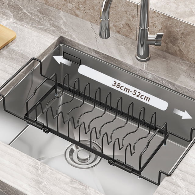Birdeem Stainless Steel Sponge Holder,Compact Kitchen Sink Organizer with Ventilated Drainage,16.5X7.1X4.5 Inches,No Tools Required for Bathroom and Kitchen Use
