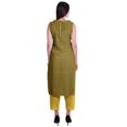 thumbnail image 4 of Moomaya Kurta Sans Manches à Col Peter Pan avec Pantalon Ensemble Ethnique 2 Pcs pour Femmes, 4 of 6