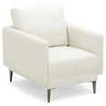 thumbnail image 1 of Costway Modern Upholstered Accent Chair Single Sofa Armchair Living Room Funiture White, 1 of 10