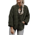 thumbnail image 1 of Kmbangi Women Stand Collar Long Sleeve Solid Color Full Zip Quilted Jackets, 1 of 4