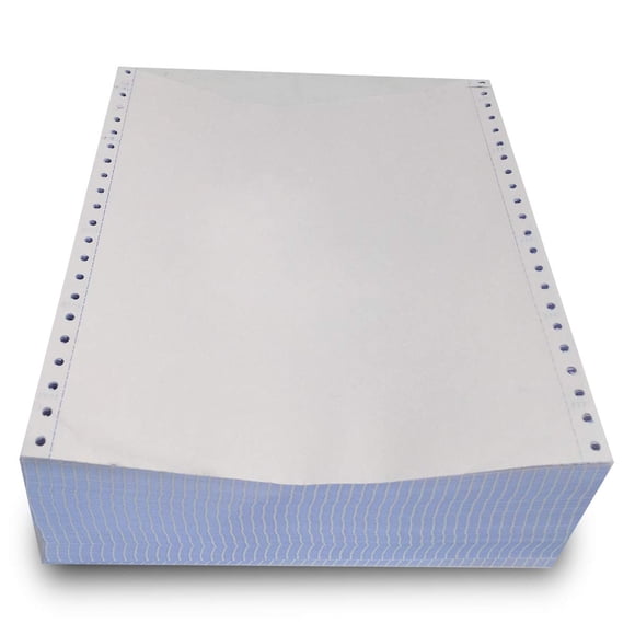 FirstZi Blank 9.5x11 Inches Continuous Feed Computer Paper Fanfold for Dot Matrix Printers, 1000 Count per Box, White 1 Part, Margin Perforated, Perfect for Receipts, Invoices, Bill List