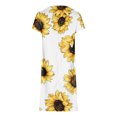 thumbnail image 5 of Pisexur Robe d'Été pour Femmes 2023 à Col en V à Manches Courtes Florale Décontractée de Plage Robes Imprimé Tournesol une Robe Midi en Lin, 5 of 5