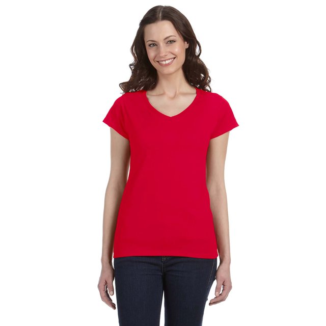 Gildan T-Shirt Ajusté à Col en V pour Femmes SoftStyle - G64VL (Lot de 2)