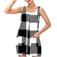 thumbnail image 1 of IROINID Shorts pour Femmes, Femmes Été Confortable Bretelles Décontractée Impression Shorts Poche Shorts de Combinaison Gris M, 1 of 7