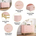 thumbnail image 3 of 6 Dresser Bedroom with Large Capacity, Chest of Drawers Wooden Dresser with Metal Handle, Pink Dresser for Bedroom,Living Room,Hallway and Entryway, Large Capacity Clothing Storage Cabinet, 3 of 5