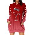 thumbnail image 1 of Femmes Hoodie Robe, Casual Skin Amical Tombé Épaule Manches Pull Hoodie Sweatshirt Robe Libre Correspondant à la Maison Rouge, Gris, Bleu Foncé, Noir Vieil Homme, Rouge Vieil Homme, Noir Élan, 1 of 6