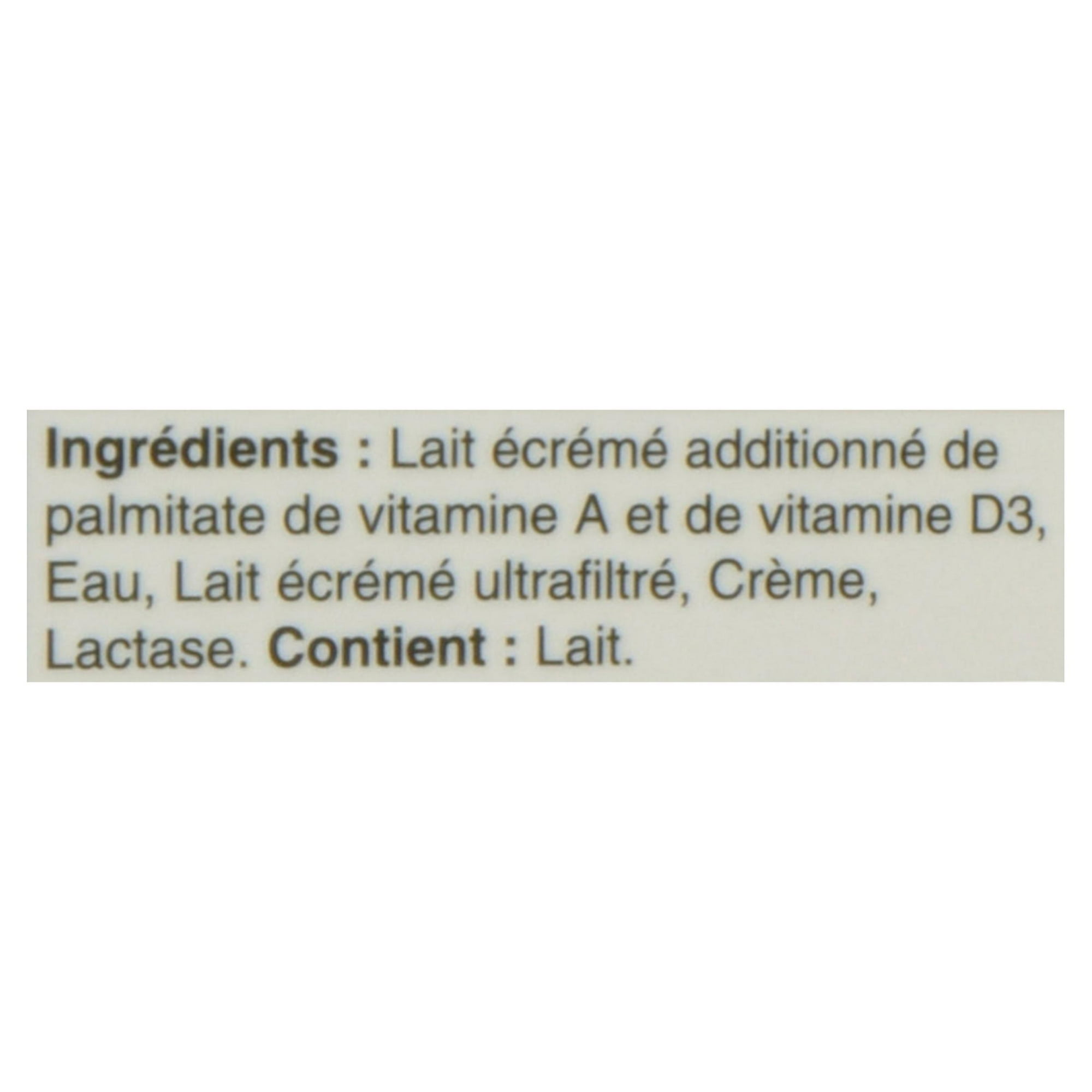 2L Lait Sans lactose 1 % Nutrinor
