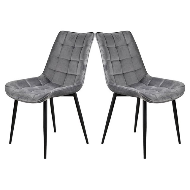 Alexent Modern Velvet Dining Chairs, Gray (Set of 2)