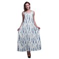 thumbnail image 1 of Bimba Robe Longue Maxi de Soirée pour Femmes en Rayonne Shibori Imprimée, Dos Nu, à Bretelles Spaghetti - Petit, 1 of 4