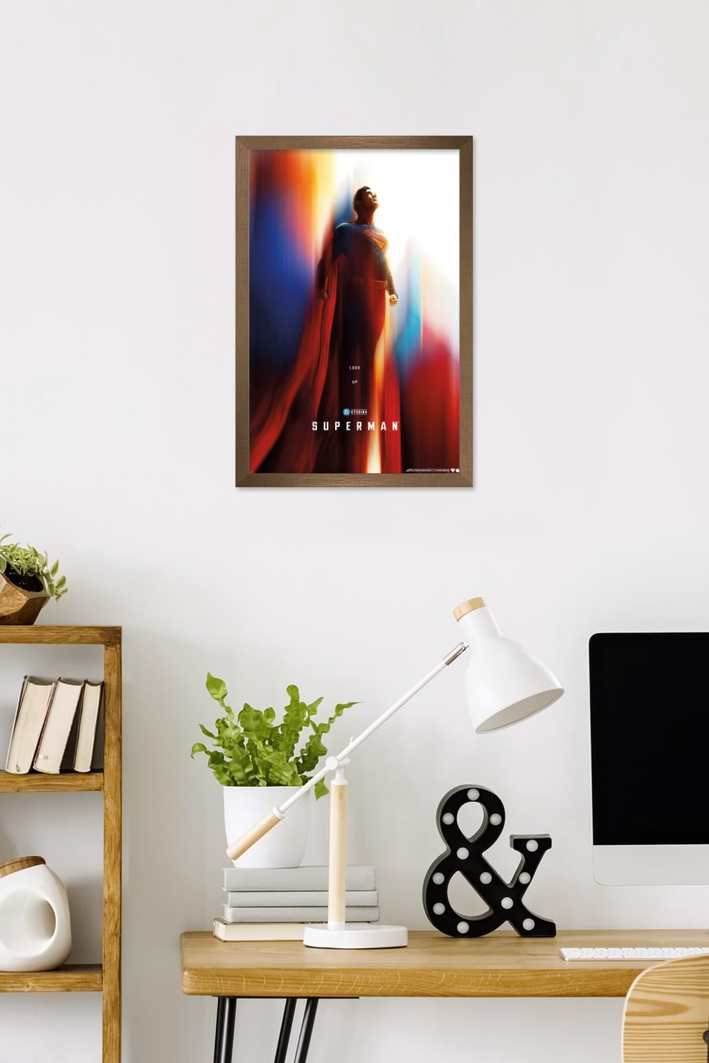 DC Studios Superman (2025) - Superman Teaser One Sheet Wall Poster, 14.725" x 22.375" Framed
