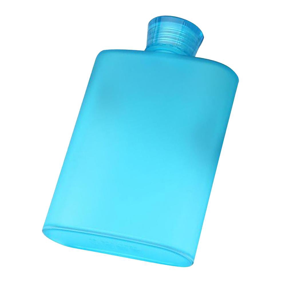 yuksok Water Bottle, Reusable Water Bottles - Small Plastic , Refillable Flat Memo Blue