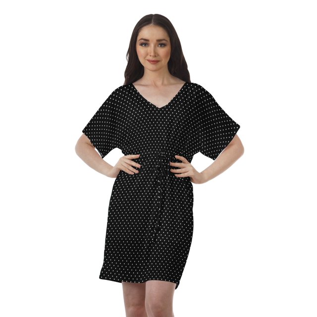 Moomaya Robes Décontractées pour Femmes Courtes Imprimées Robe Fluide à Col en V pour Femmes Grande Taille