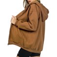 thumbnail image 2 of Faithtur Manteau Ample pour Femmes Couleur Unie Fermeture Éclair Ouvert devant Veste à Capuche, 2 of 7
