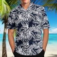 thumbnail image 2 of Mens Hawaiian Print Lapel Short Sleeve Shirt, 2 of 9