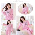 thumbnail image 3 of Ladies O-neck Long Sleeve Printing Home Pajamas Set (Size L)(Pink), 3 of 5