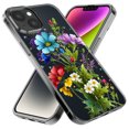 thumbnail image 2 of MUNDAZE Apple iPhone 14 Plus Violet Jaune Rouge Fleurs de Printemps Florales Antichoc Hybride Transparent Étui de Protection, 2 of 6