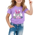 thumbnail image 1 of GDREDA T-Shirts Graphiques de Pâques pour Garçons Doux Décontractés à Manches Courtes Hauts Colorés Chemise pour Enfants Violet, 3-4 Ans, 1 of 4