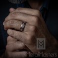thumbnail image 4 of Mens Rose Goldtone Eternity Tungsten Carbide Ring Dome Wedding Band CZ 8MM, 4 of 6