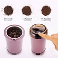 thumbnail image 4 of Graflsoa Moulin Électrique Rose pour Café et Noix avec Lames en Acier Inoxydable, Réglages Ajustables et Couvercle Transparent pour un Suivi Facile, 4 of 7