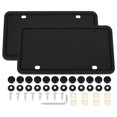 thumbnail image 1 of Unique Bargains 2pcs Black Silicone Car License Plate Frame 30x15x0.5cm, 1 of 7