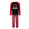 thumbnail image 2 of Pyjamas pour Hommes Tenue Parent-Enfant de Noël Ensembles Patchwork à Carreaux Imprimés Vêtements de Maison Col Rond Manches Longues Pyjamas Ensembles Deux Pièces Assortis Pyjamas de Noël pour Couples en Liquidation, 2 of 6