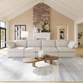 thumbnail image 1 of Sodrens Modular Sectional Sofa,Modern Linen Fabric Couch Free Combination Sofa,4-Seat Sofa for Living Room,Beige, 1 of 10