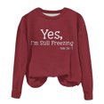 thumbnail image 4 of Chandail pour Bébé en Solde Filles Col Rond Chandail Surdimensionné Mode Enfants Manches Longues Chandail à Enfiler Hauts 1-12 Ans Chandail pour Bébé Rouge 3-4T, 4 of 6