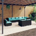 thumbnail image 1 of vidaXL 9 Piece Garden Lounge Set with Cushions Poly Rattan Black, 1 of 5