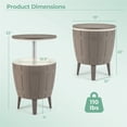 thumbnail image 3 of Gymax 10 Gallon Cooler Bar Table w/ Telescopic Tabletop 3-in-1 Coffee Table Ice Bucket, 3 of 10