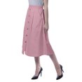 thumbnail image 3 of Moomaya Womens Below Knee Length A-Line Skirt Front Button Casual Skirt w/ Pockets, 3 of 6