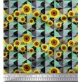 thumbnail image 1 of Soimoi Rayon Fabric Check,Dot & Sunflower Flower Print Sewing Fabric Yard 56 Inch Wide, 1 of 3