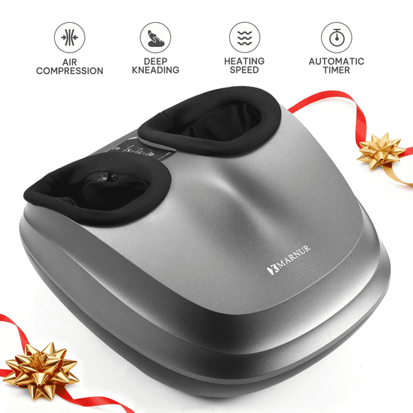Shiatsu Foot Massager with Heat and Air Compression, Deep Kneading for Muscle Relief & Relaxation, Christmas Gifts for Women, Men, Fits up to Size 12, Dark Gray