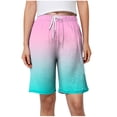 thumbnail image 1 of Plebaso Womens Casual Shorts Knee Length Drawstring Shorts Gradient Color Summer Wide Leg Shorts S-5XL, 1 of 6