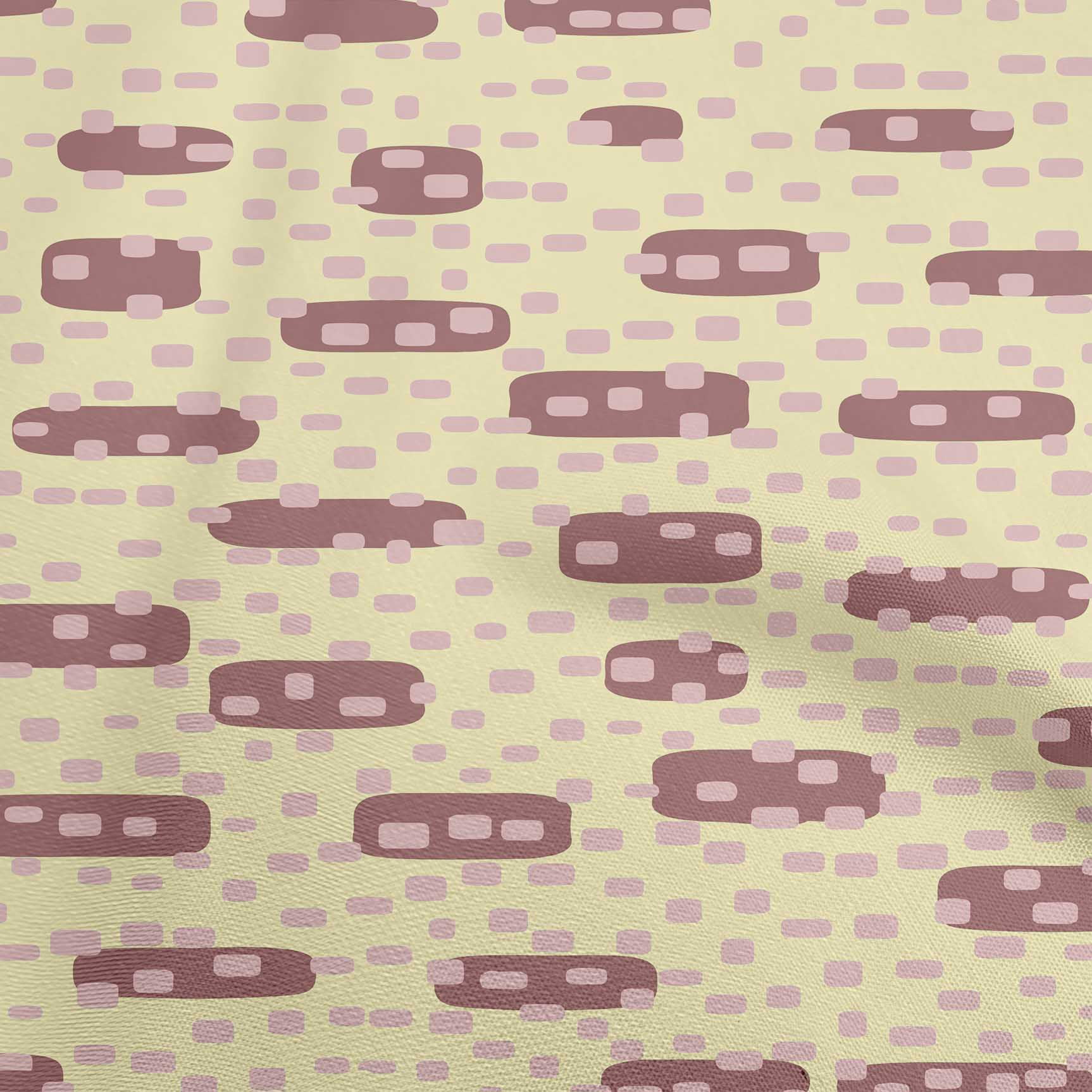 oneOone Cotton Poplin Beige Fabric Geometric Rounded Rectangle Diy Clothing Quilting Fabric Print Fabric By Yard 56 Inch Wide