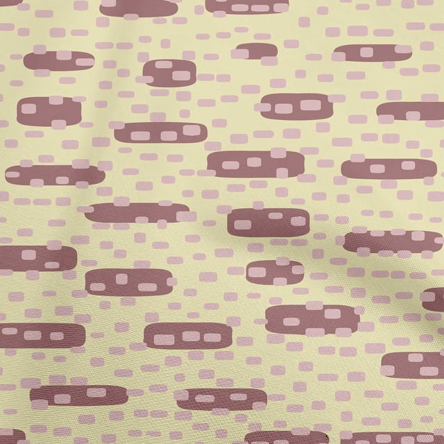 oneOone Velvet Beige Fabric Geometric Rounded Rectangle Quilting Supplies Print Sewing Fabric By The Yard 58 Inch Wide