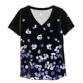 thumbnail image 4 of Fashion Woman V-Neck Printed Short Sleeve Printing Blouse T-Shirt Summer Tops, 4 of 9