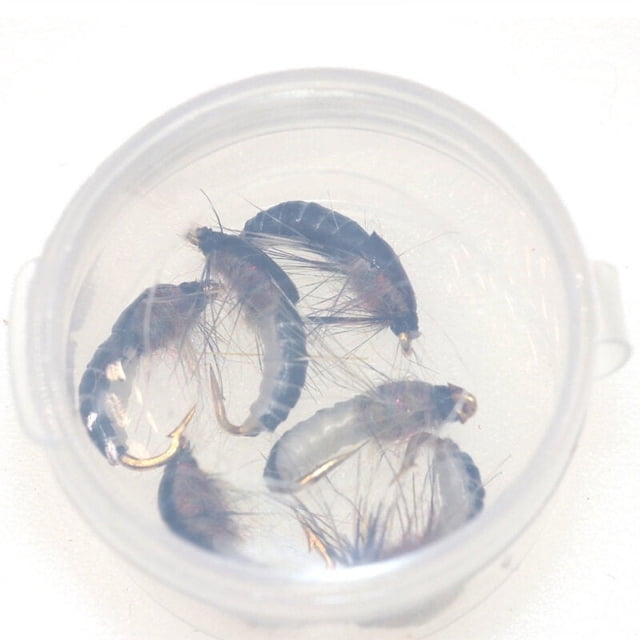 6 Pieces 12 Realistic Nymph Scud Flies Trout Artificial Insect Baits Lure Fish Tackle for Lake Pond Pool Ocean