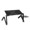 thumbnail image 1 of Table pour Ordinateur Portable Ajustable 15kg Support pour Notebook Métal Pliable à 360°, Noir, Trou d'Air, 1 of 8