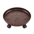 thumbnail image 2 of Base de Pot de Fleurs en Fer 33 cm avec Roues Universelles et Plateau à Eau, Support Mobile Robuste pour Plantes, Conception Anti-Fuite, Rouleaux en Caoutchouc Protégeant les Planchers, 2 of 9
