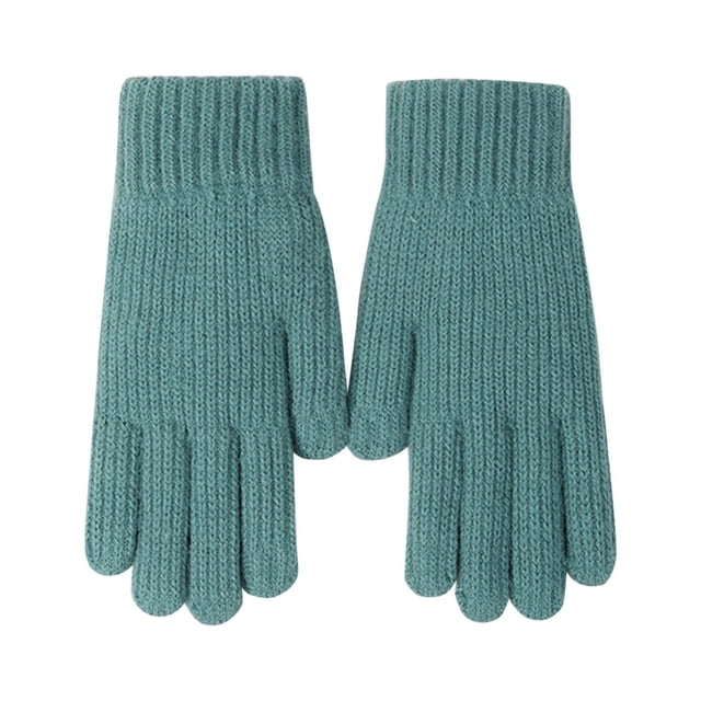 Knitted Gloves Winter with Fleece Thread Outdoor Windproof and Cold Warm Gloves