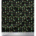 thumbnail image 1 of Soimoi Moss Georgette Fabric Leaves & Oaknut Fruits Printed Fabric 1 Yard 42 Inch Wide, 1 of 1