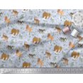 thumbnail image 2 of Soimoi Poly Georgette Fabric Kangaroo,Elephant & Lion Animal Decor Fabric Printed Yard 52 Inch Wide, 2 of 3