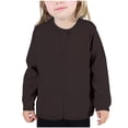 thumbnail image 1 of Fall Saving! HVOBTTY Girls Long Sleeve Open Front Cardigan, Girls Crewneck Cardigan Solid Long Sleeve Button Sweater Uniform Sweaters for Little Girls Dark Gray, 3 Years, 1 of 5