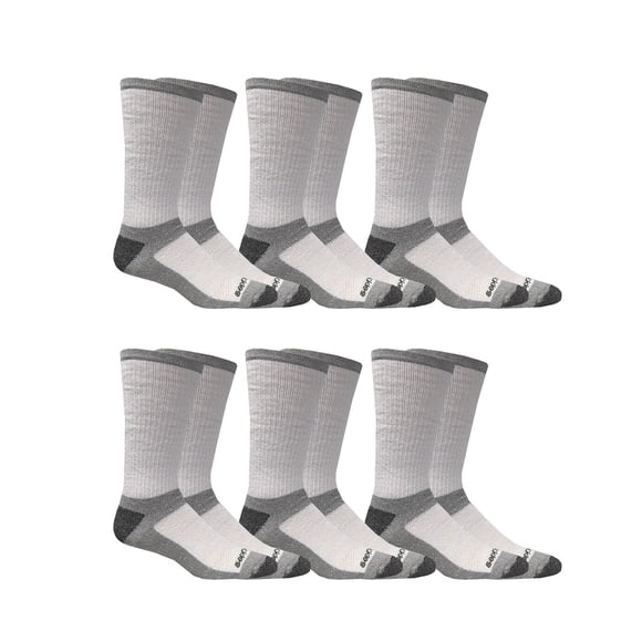 Genuine Dickies Men Mid-weight Crew Socks - White - 6 Pairs (2x3PK)